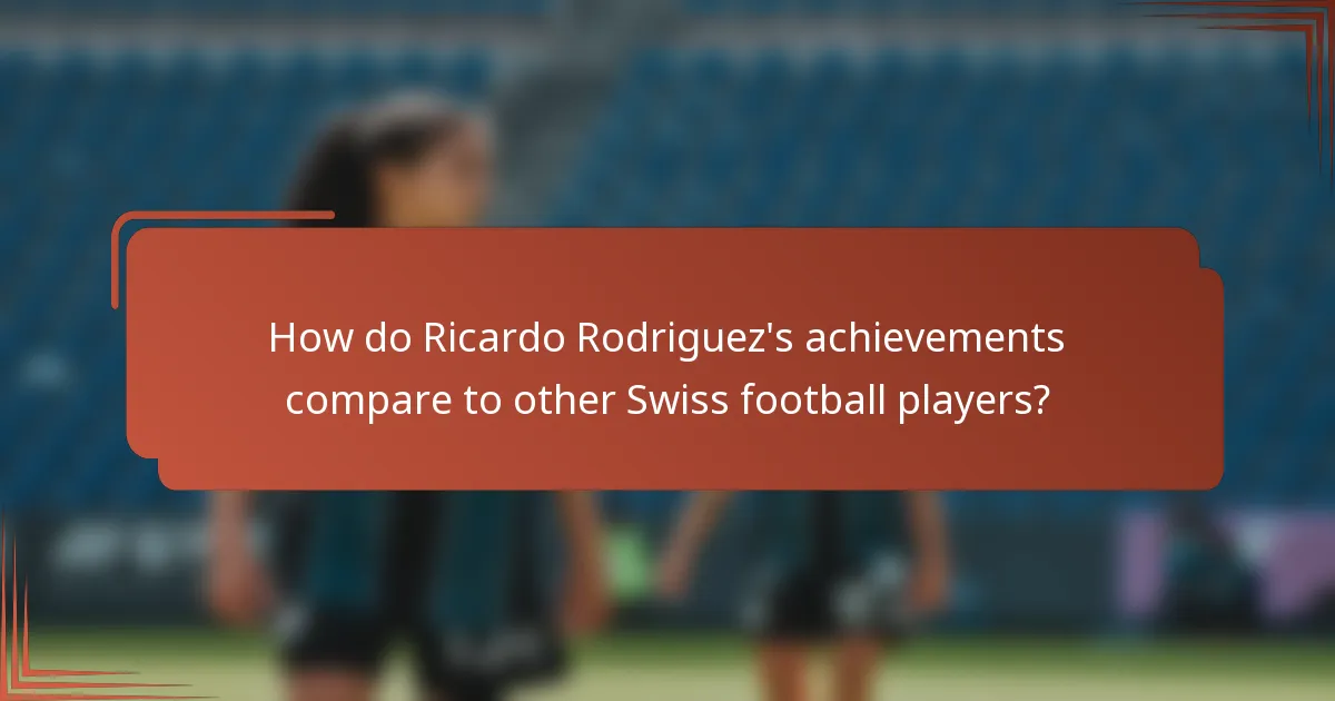 How do Ricardo Rodriguez's achievements compare to other Swiss football players?