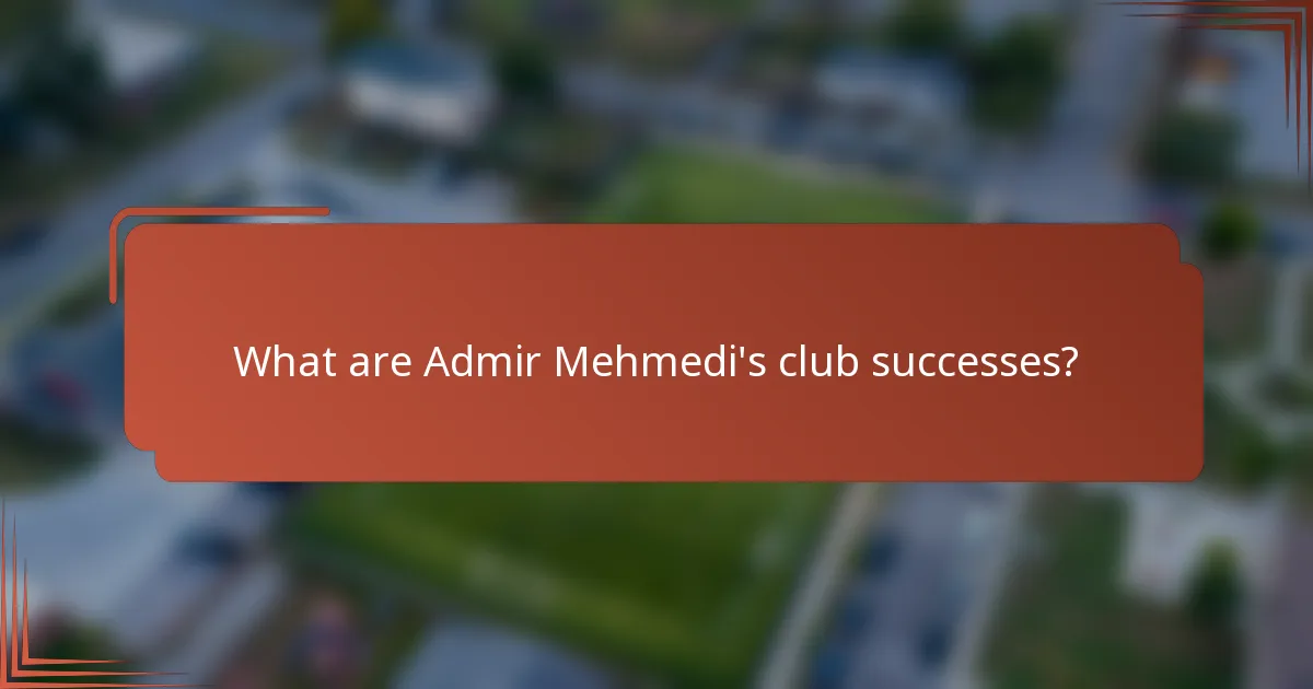 What are Admir Mehmedi's club successes?