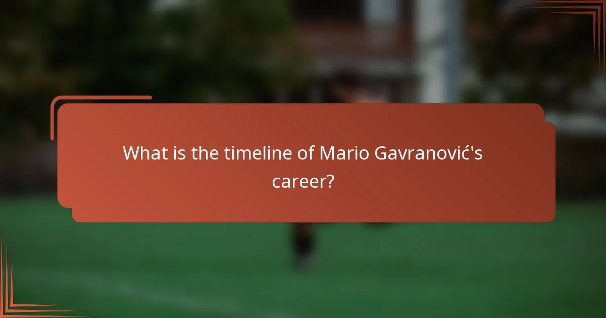What is the timeline of Mario Gavranović's career?